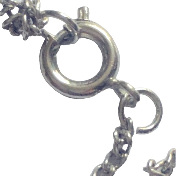 Turquoise Silver Tone Flower Necklace 18” - Picture 4 of 5